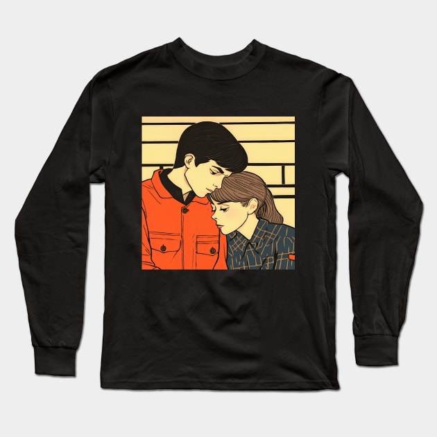 Lovely couple in comic book style Long Sleeve T-Shirt by KOTYA